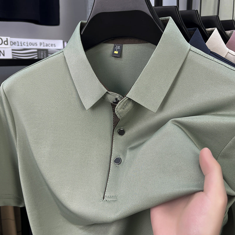 Men's Stretch Polo Shirt Short Sleeve Business Casual Top