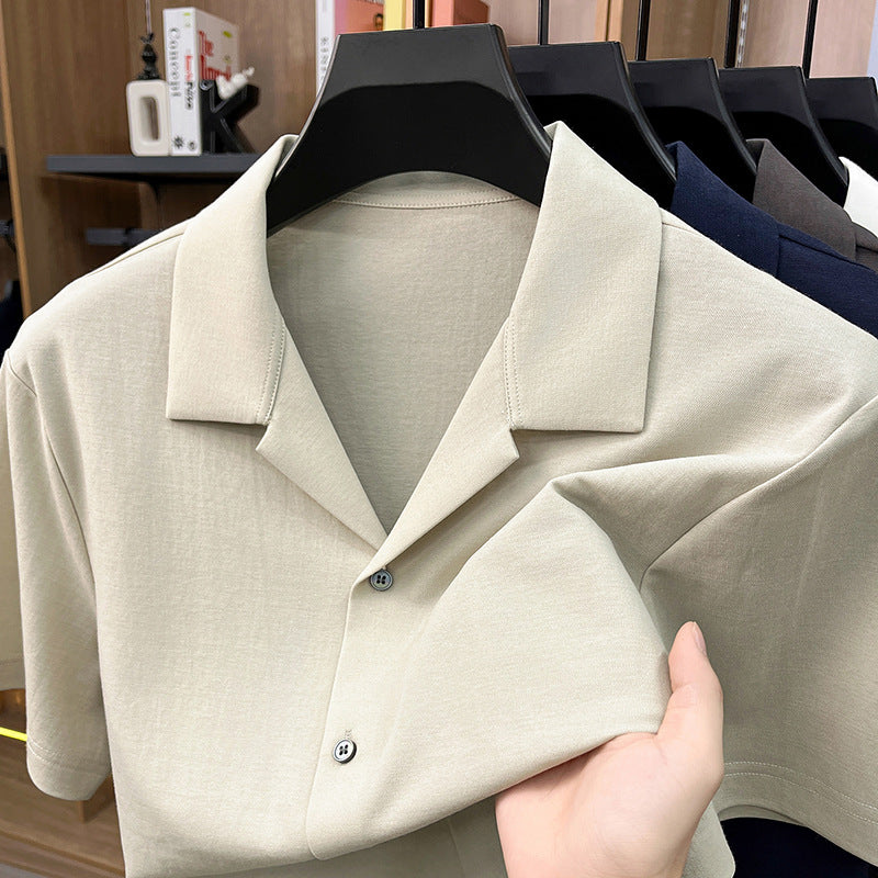 Men's Tencel Linen Cuban Collar Short Sleeve Summer Shirt