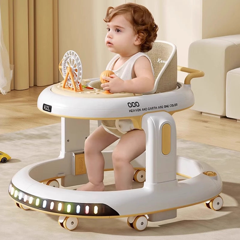 Anti-Rollover Baby Walker for Boys and Girls with Push Assist