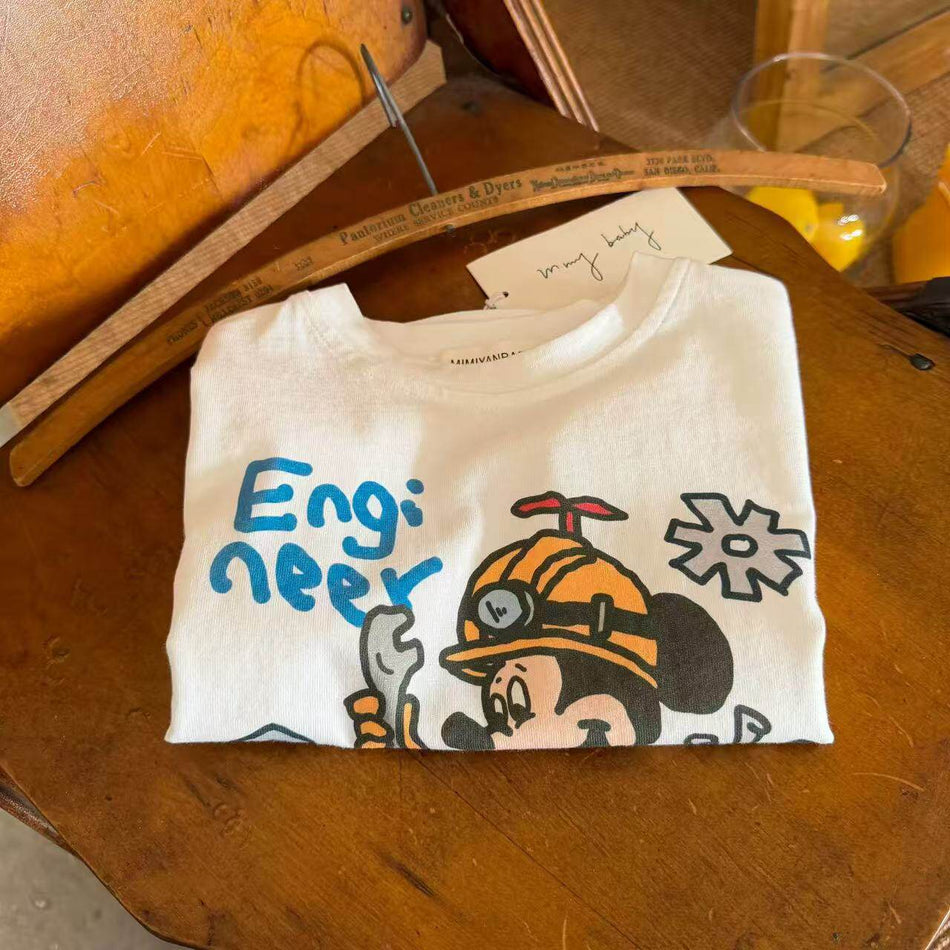 Kids Cartoon Print Breathable Short Sleeve Summer T-Shirt