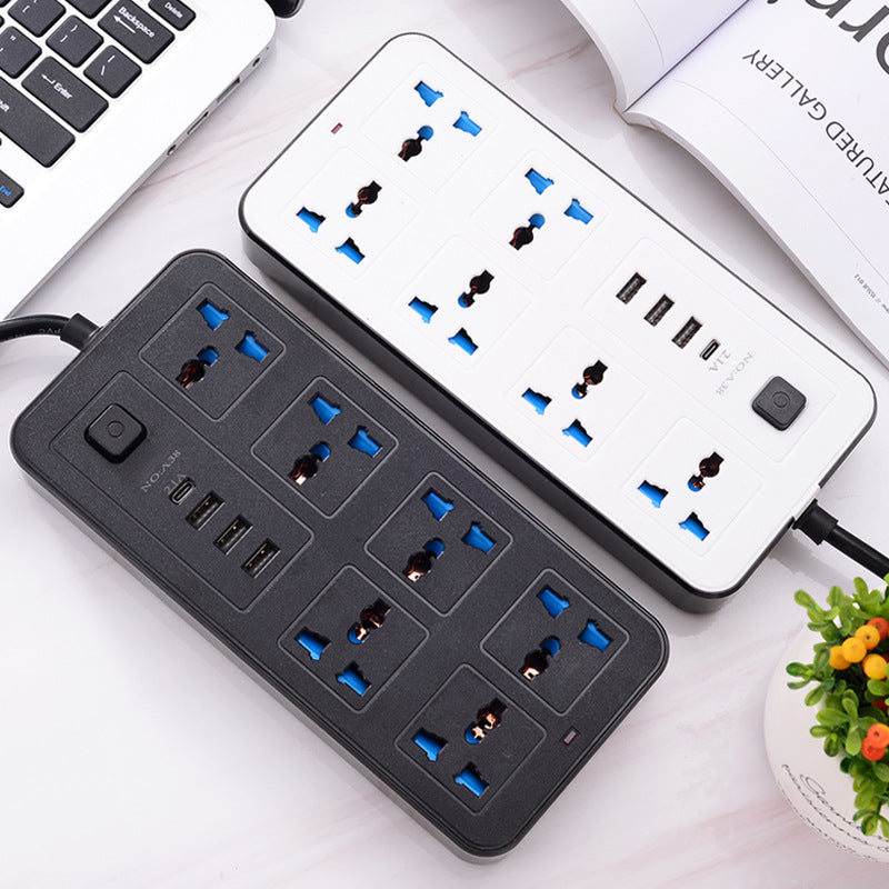 British Standard USB Power Strip with Multi-Socket Switch Panel