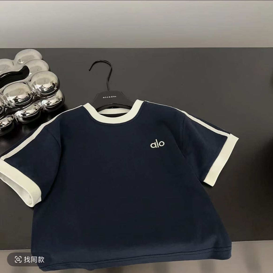 Kids Color-Block Breathable Short Sleeve Summer T-Shirt