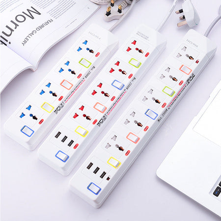 Universal Multi-Standard Power Strip with Switch Control Panel