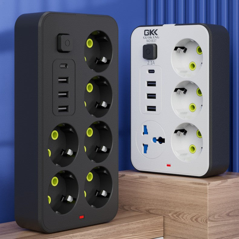 European Standard Multi-Port Power Strip with PD USB Fast