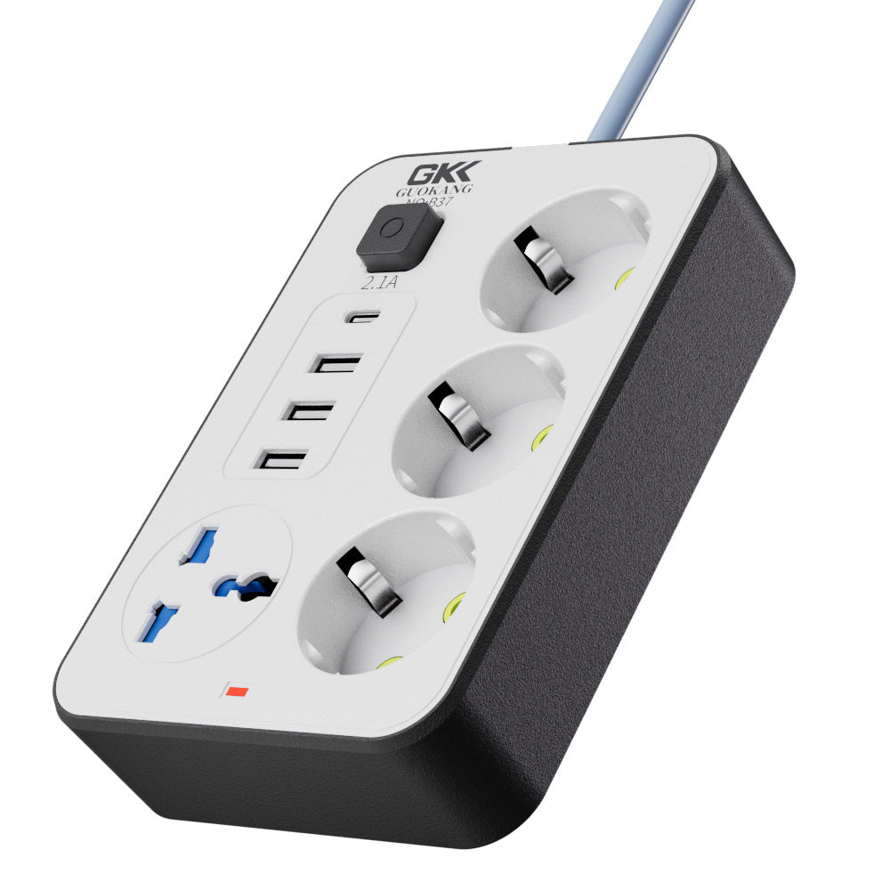 European Standard Multi-Port Power Strip with PD USB Fast Charging