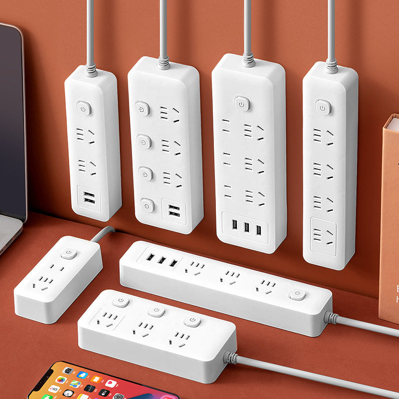 Multi-Switch USB Power Strip Extension Board for Home and