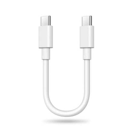 100W Short USB-C Fast Charging Cable for Power Banks and Phones in White