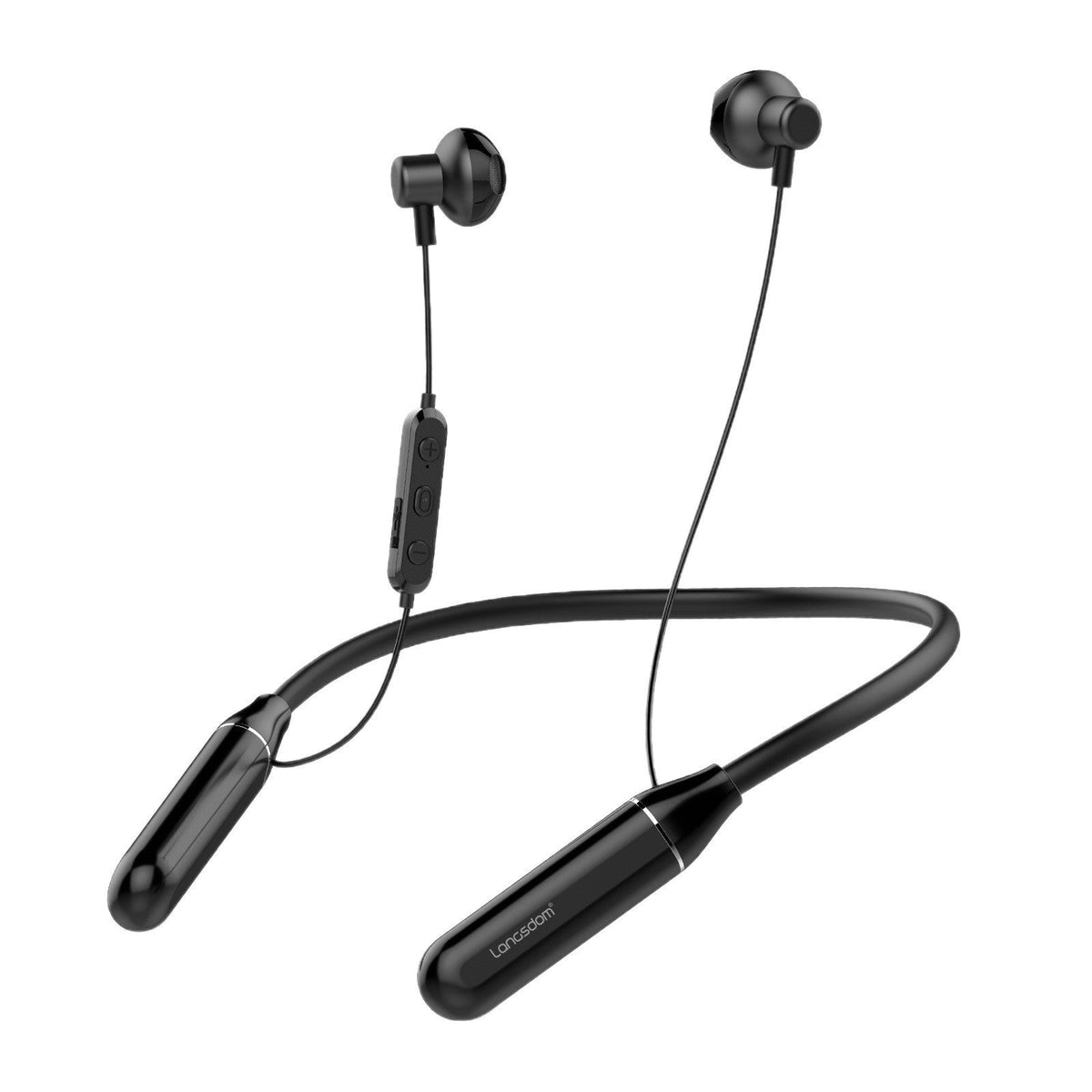 Lansdon BS05B Magnetic Neckband Bluetooth Headphones in Black