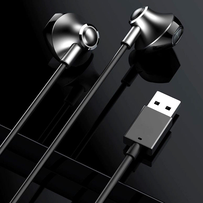USB Wired In-Ear Headphones with Mic for Streaming and Karaoke