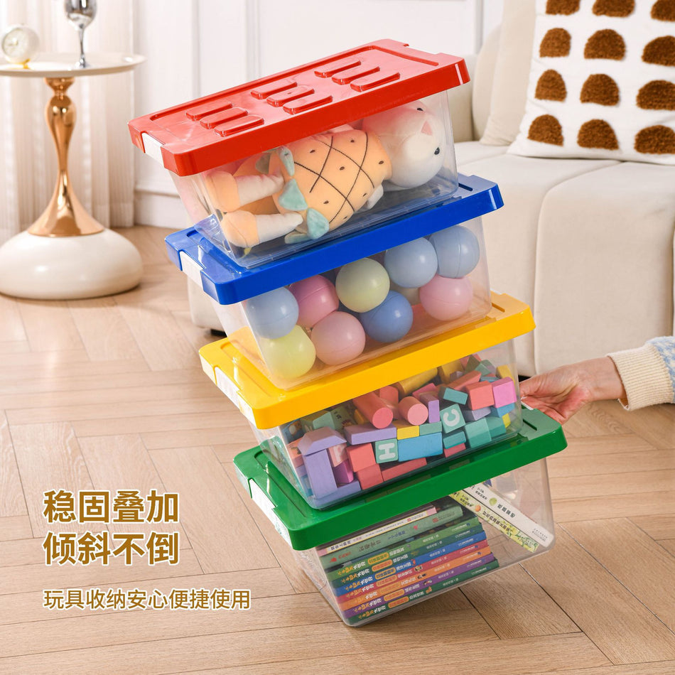 Transparent Plastic Storage Box with Lid for Toys and Snacks