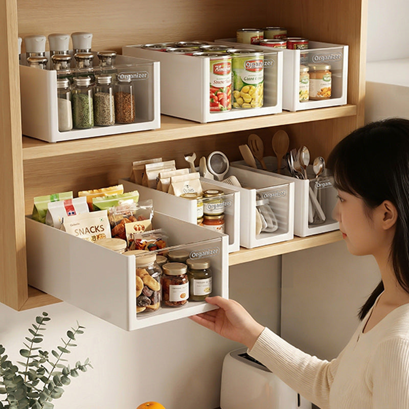 Transparent Rectangular Storage Basket for Kitchen Organization
