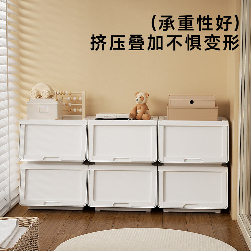 Large Capacity Stackable Side-Opening Storage Box for Home