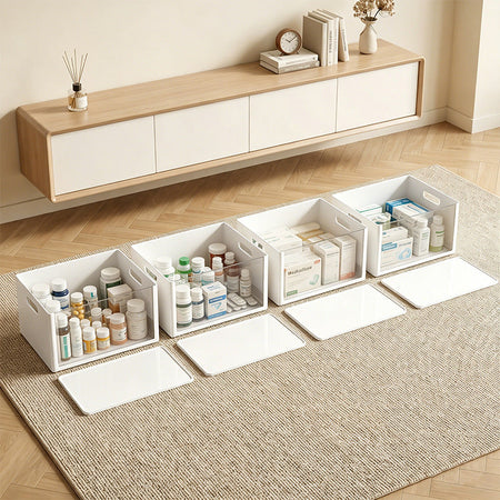Small & Transparent Right Angle Storage Box for Toys and Books