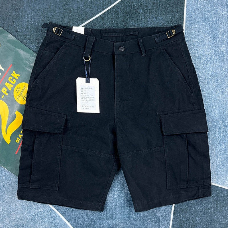 Men's Retro Multi-Pocket Work Shorts Loose Fit Knee Length