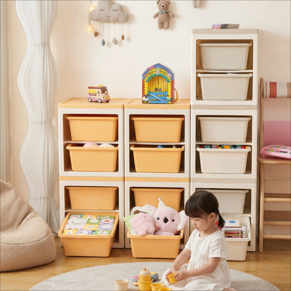 Foldable Drawer Storage Cabinet for Kids Toys and Books