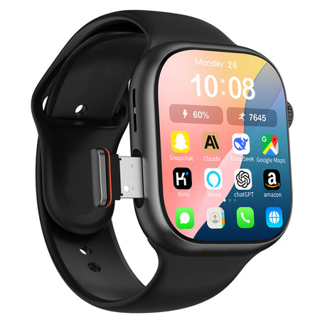 Smartwatch with Rotating Camera, GPS and Health Tracking in Black