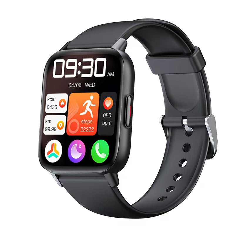 Multi-Function Sports Smartwatch with Bluetooth Calling and Health Tracking in Black