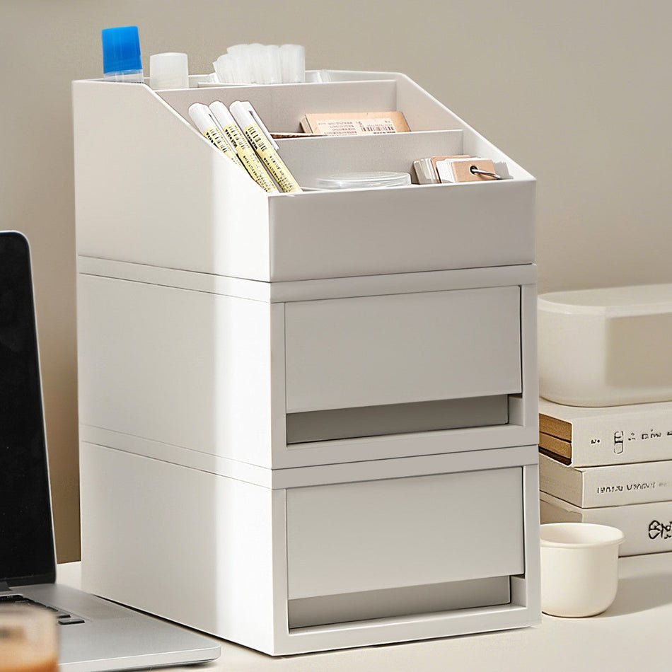 Compartment box Stackable Desktop Storage Box for Stationery and Cosmetics