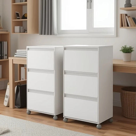 Three-layer storage Multi-Layer Storage Cabinet with Wheels for Home Organization