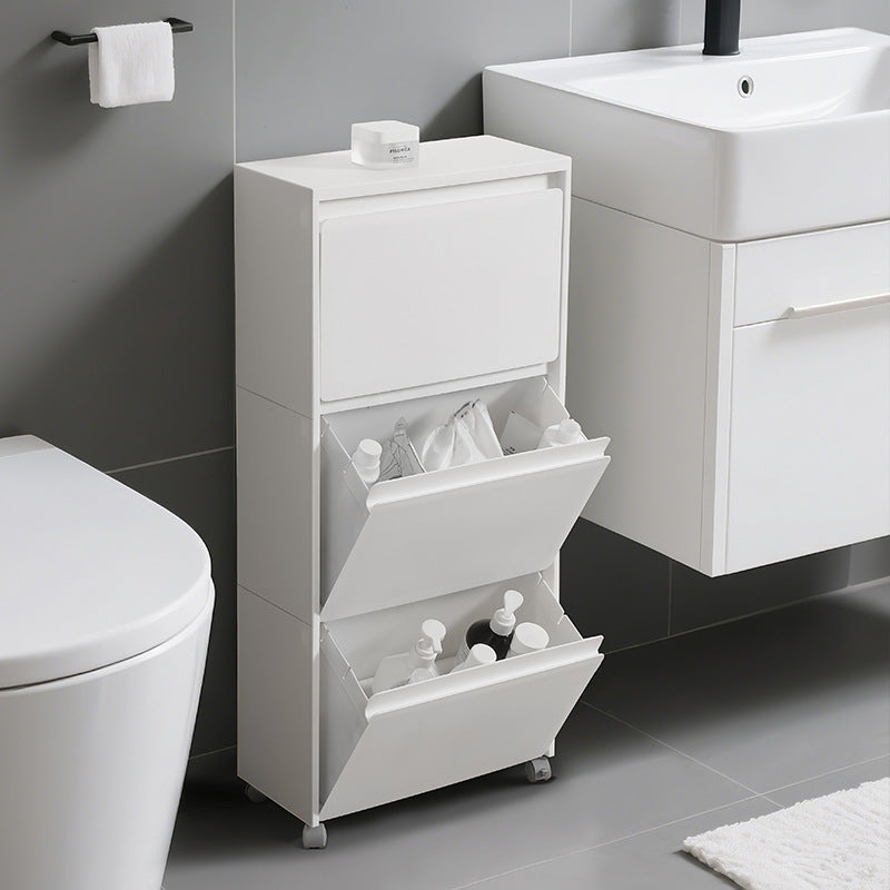 Multi-Layer Storage Cabinet with Wheels for Home Organization