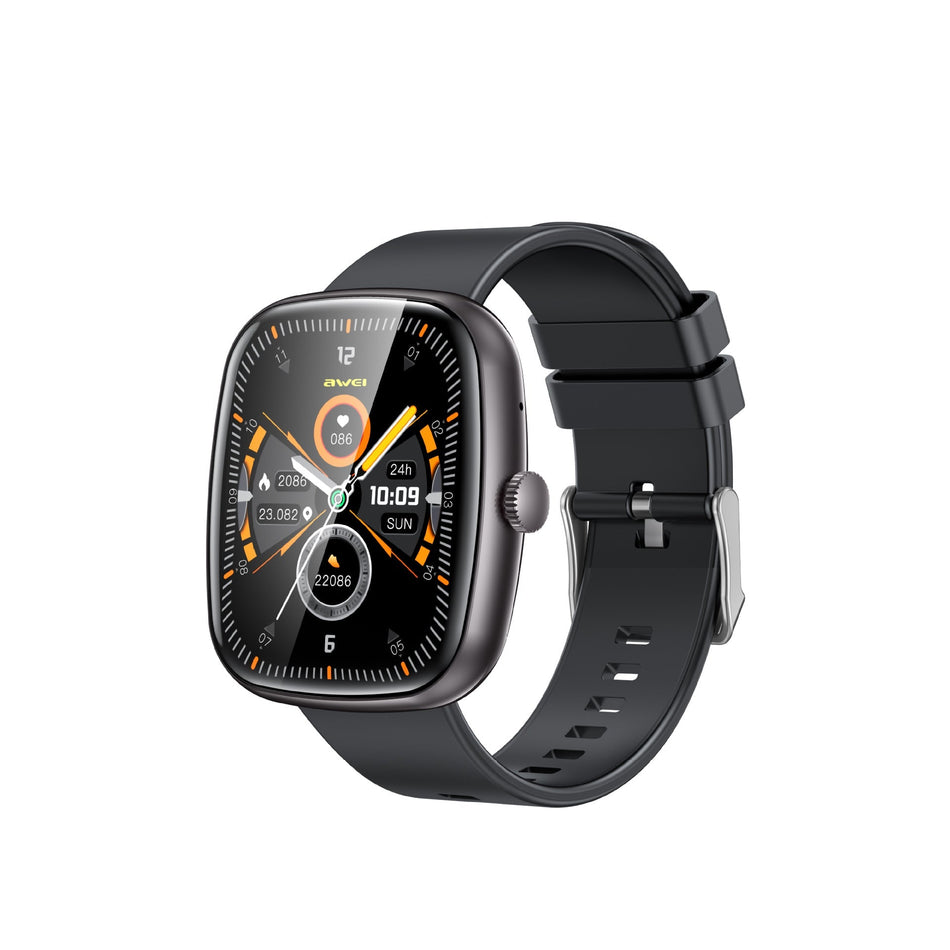 Awei Smartwatch with Bluetooth Calling and Health Tracking in Black