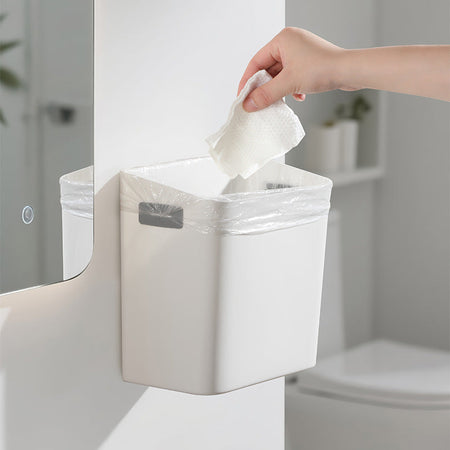 Wall-mounted trash Wall Mounted Kitchen Bathroom Trash Can Seamless Storage Bin