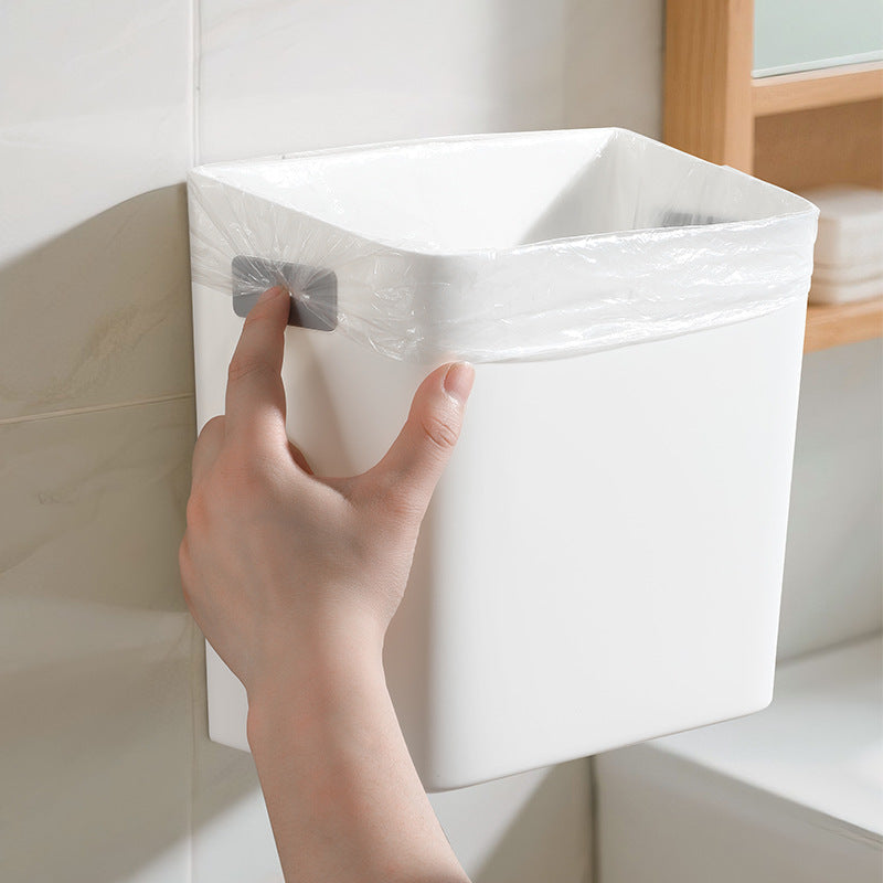 Wall Mounted Kitchen Bathroom Trash Can Seamless Storage Bin