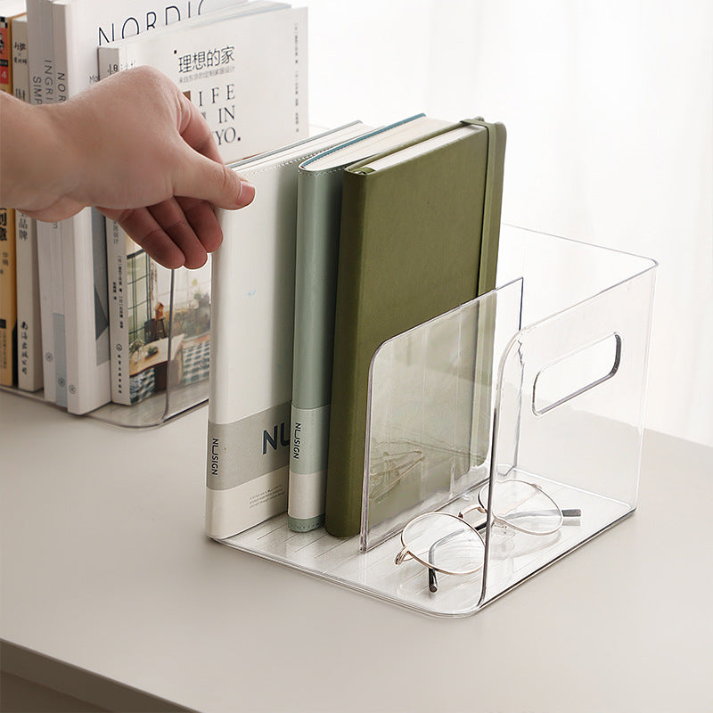 Transparent bookshelf【9047】 Transparent Desktop Bookshelf Storage Rack for Study Organization