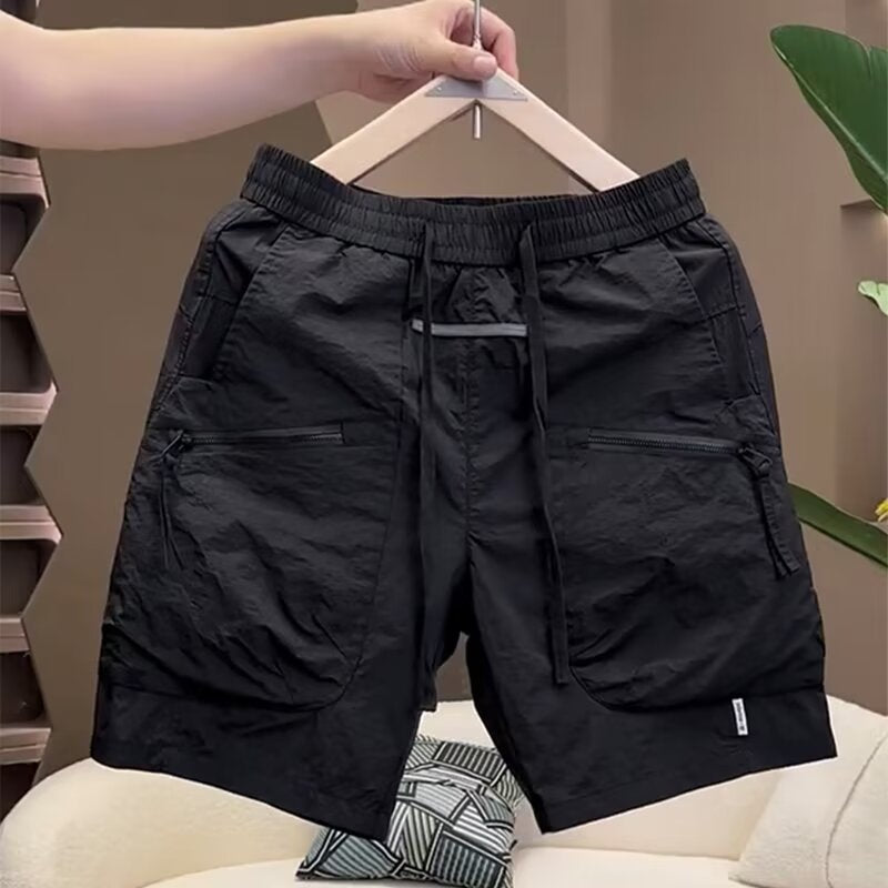 Men's Quick-Dry Cargo Shorts Multi-Pocket Casual Workwear in White