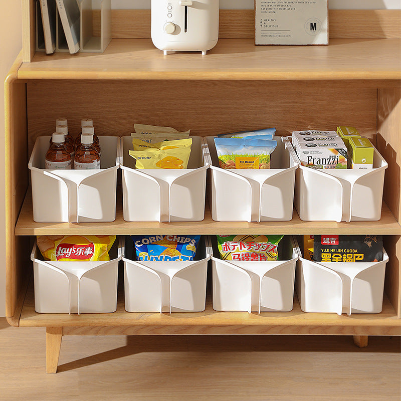 White storage Japanese Style Transparent Kitchen Storage Box with Handle