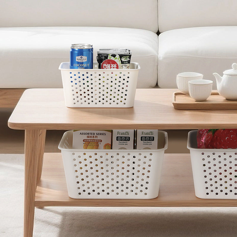 Small round Hollow Plastic Storage Basket for Snacks and Toys Organizer