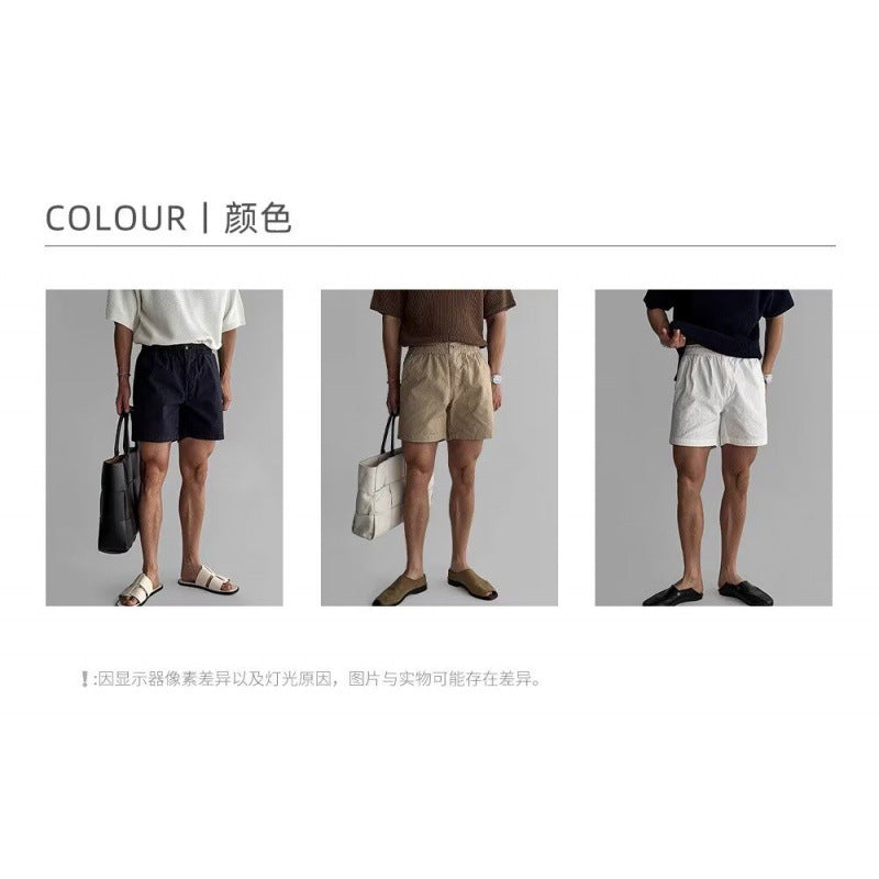 Men's Quick-Dry Casual Shorts Elastic Waist Straight Fit