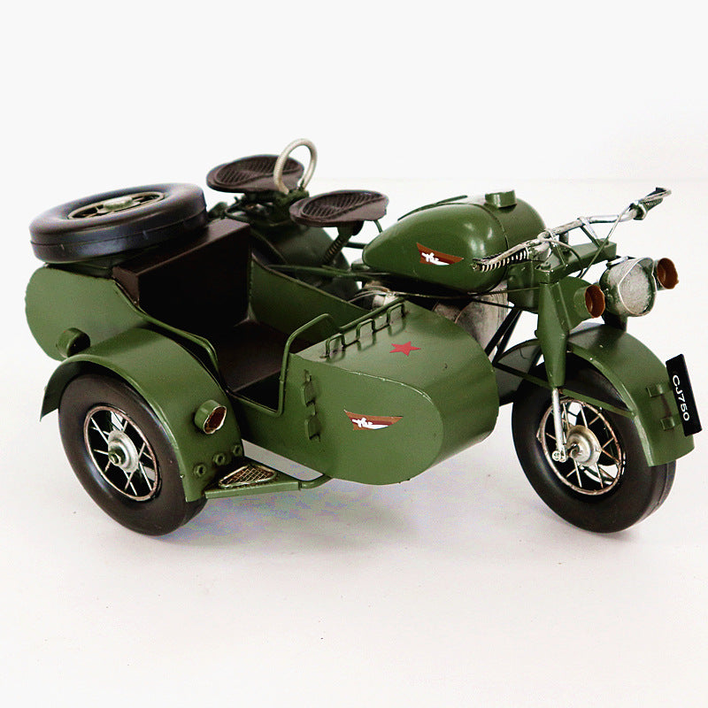Retro Iron Art Three-Wheeled Motorcycle Model Home Decor