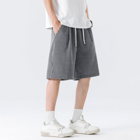 Men's Retro Sports Shorts Loose Fit Casual Summer Wear in Light Gray