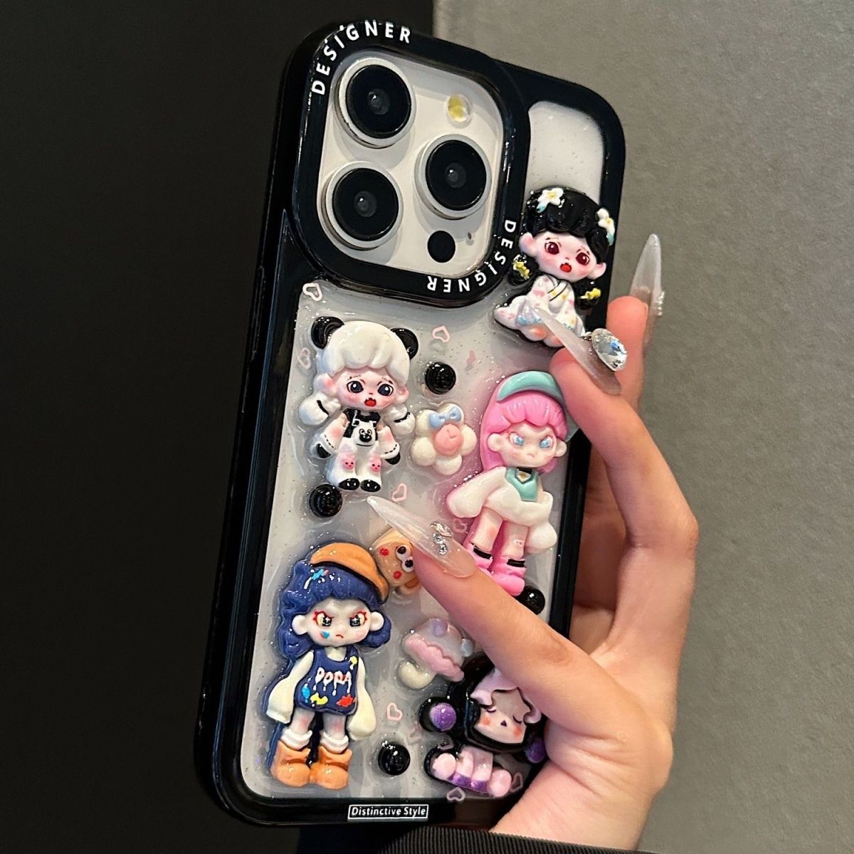 Black black frame silicone shockproof phone case for iphone series