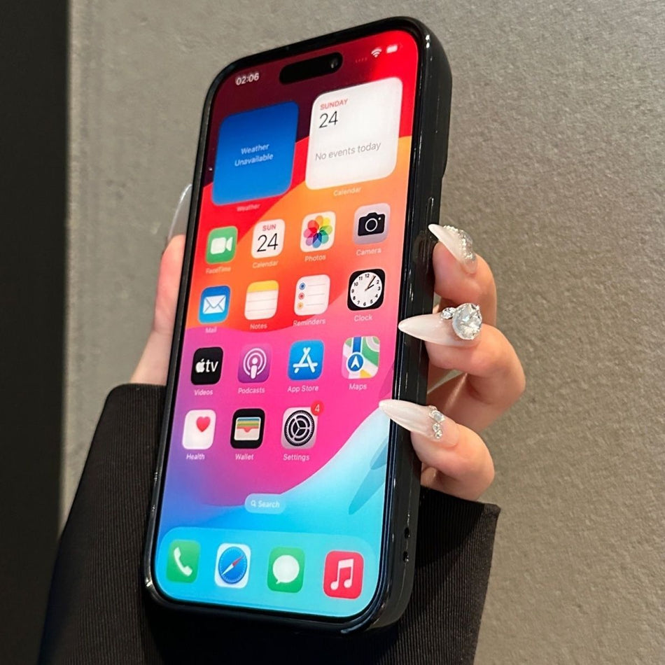 Black Frame Silicone Shockproof Phone Case for iPhone Series