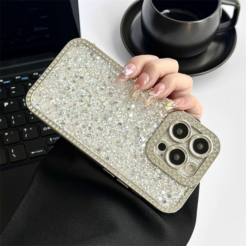 Silver luxury glitter rhinestone phone case for iphone series