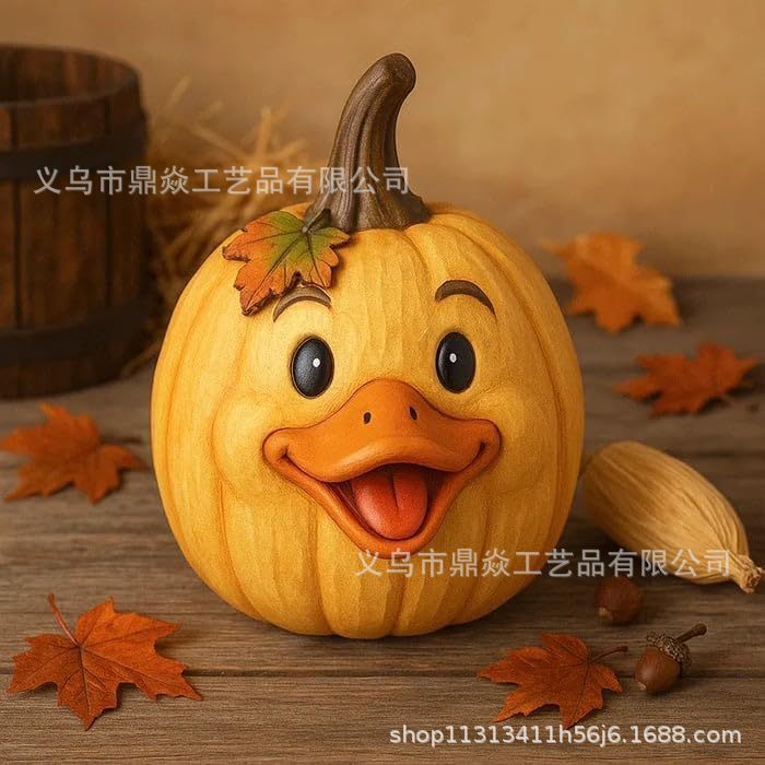 Pumpkin sculpture Farm Pumpkin Figurine Autumn Decorative Statue for Home Display