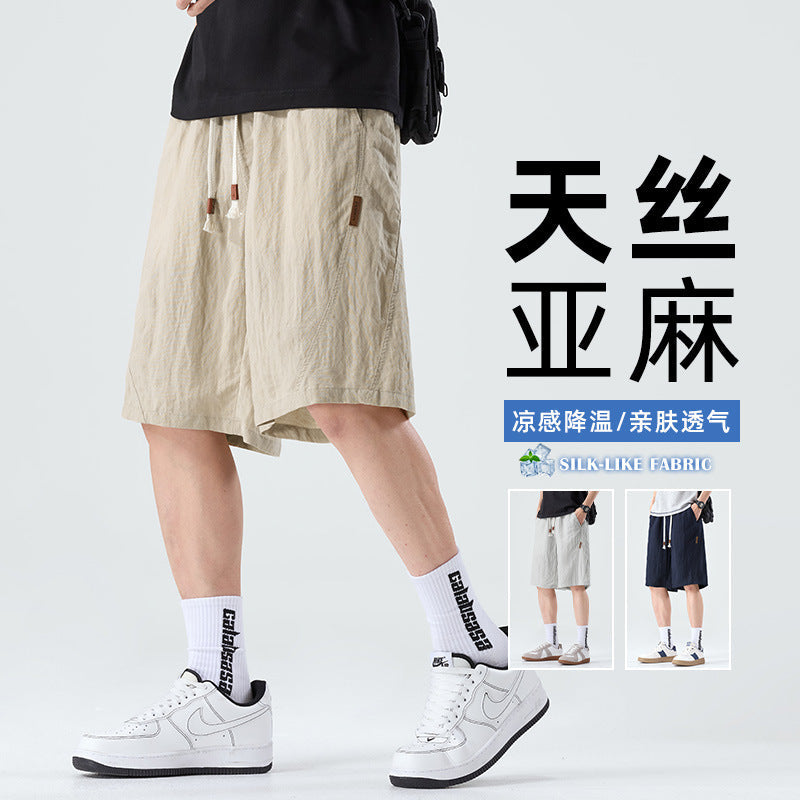 Men's Lyocell Beach Shorts Lightweight Breathable Summer Fit