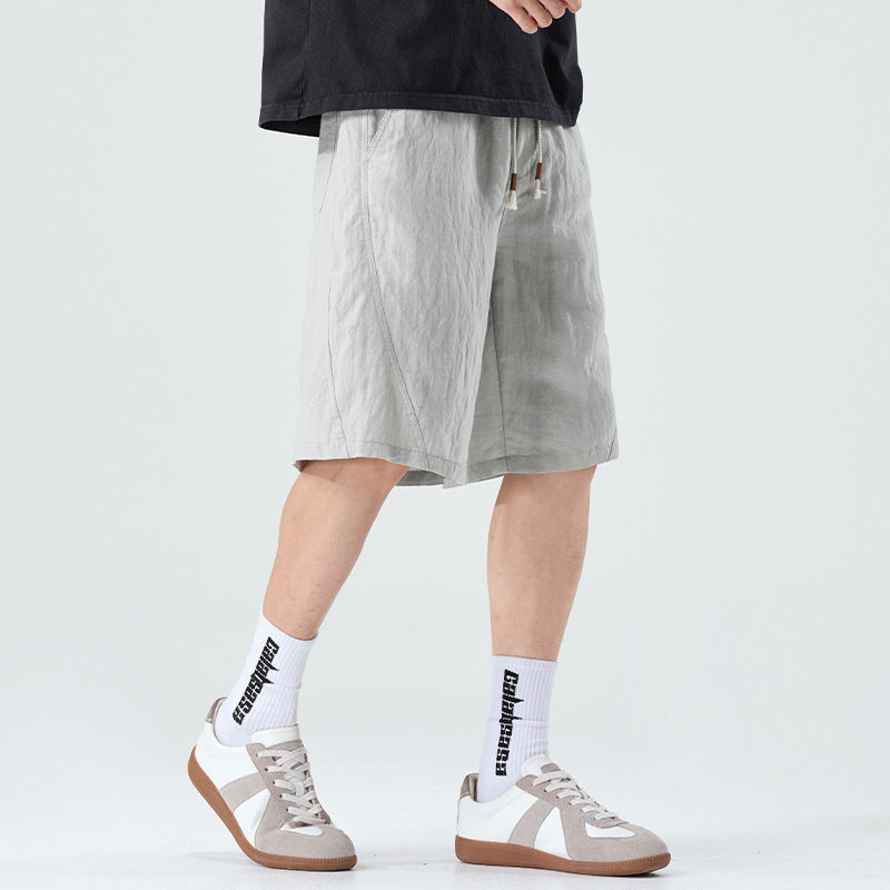 Men's Lyocell Beach Shorts Lightweight Breathable Summer Fit in Paris Gray