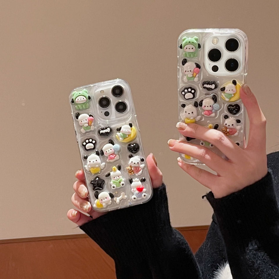 3D Cartoon Full-Screen Epoxy Phone Case for iPhone Series