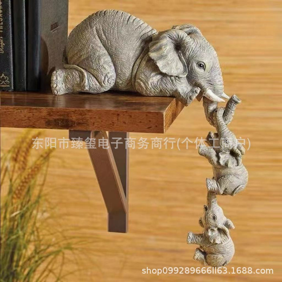 Cute Hanging Elephant Resin Figurine Home Decorative Craft
