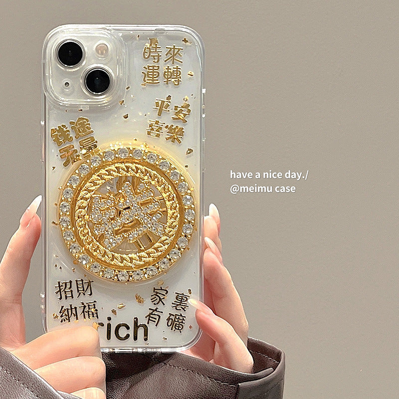 Luxury Money Pattern Turntable Phone Case for iPhone Series