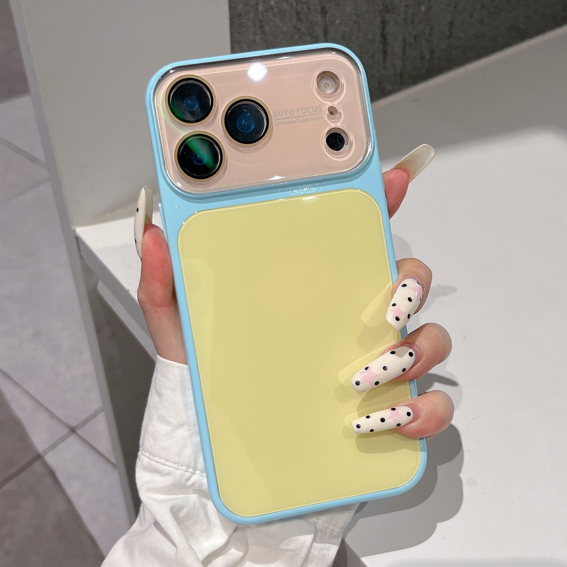 Blue candy color spliced anti-drop phone case for iphone series