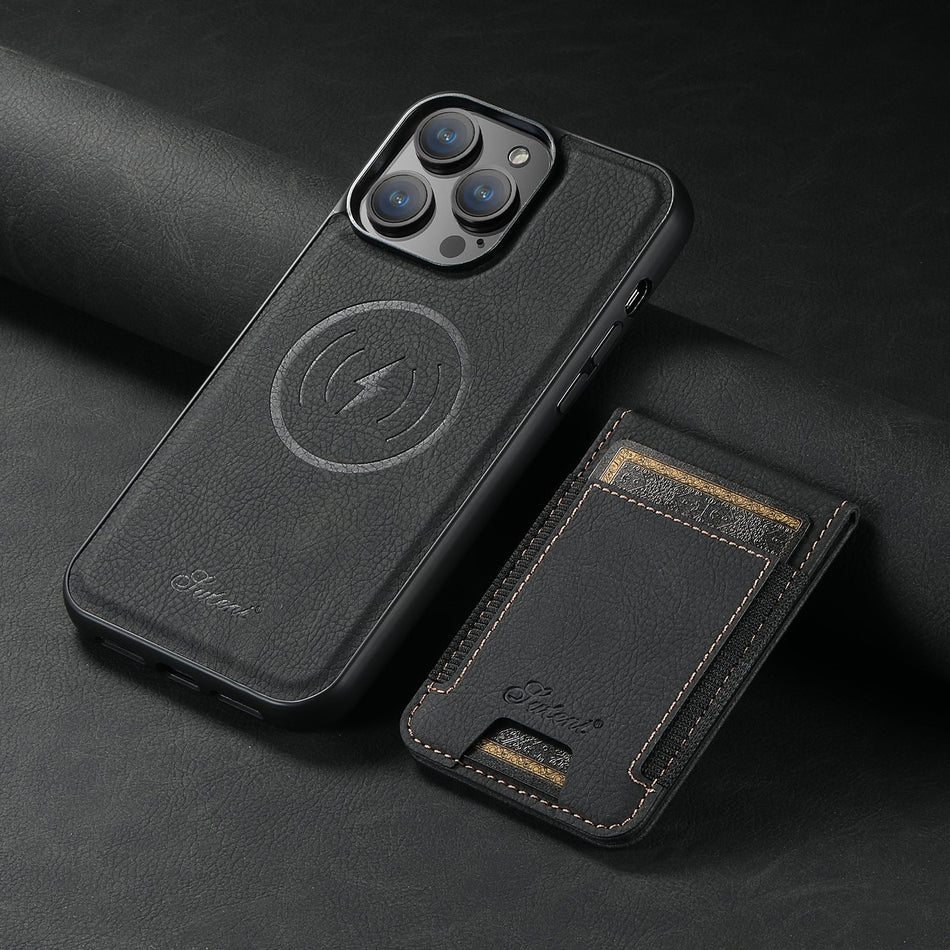 Black magsafe card holder phone case for iphone & samsung series