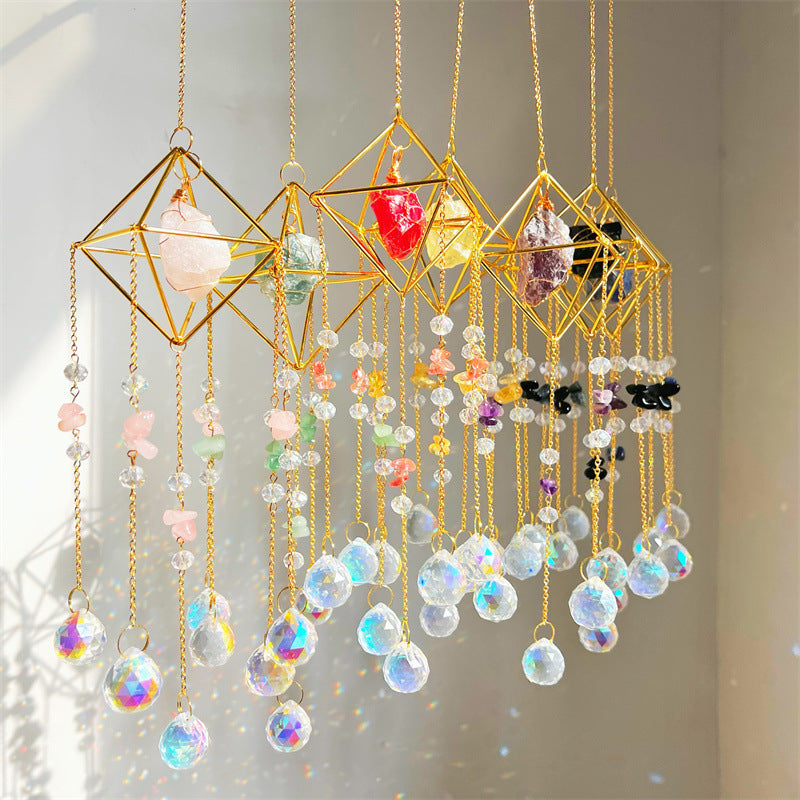 Crystal Suncatcher Wind Chime Pendant Home Garden Decor 8Pc