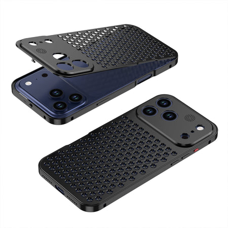 Black aluminum alloy aromatherapy anti-drop phone case for iphone series