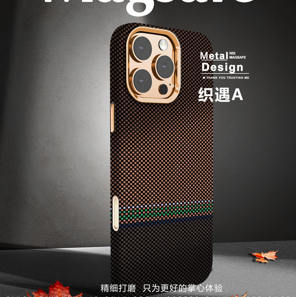 Carbon Fiber Kevlar Magnetic Phone Case for iPhone Series