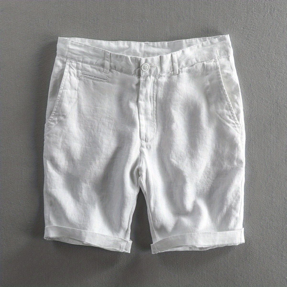 Men's Pure Linen Shorts Loose Fit Breathable Beach Wear