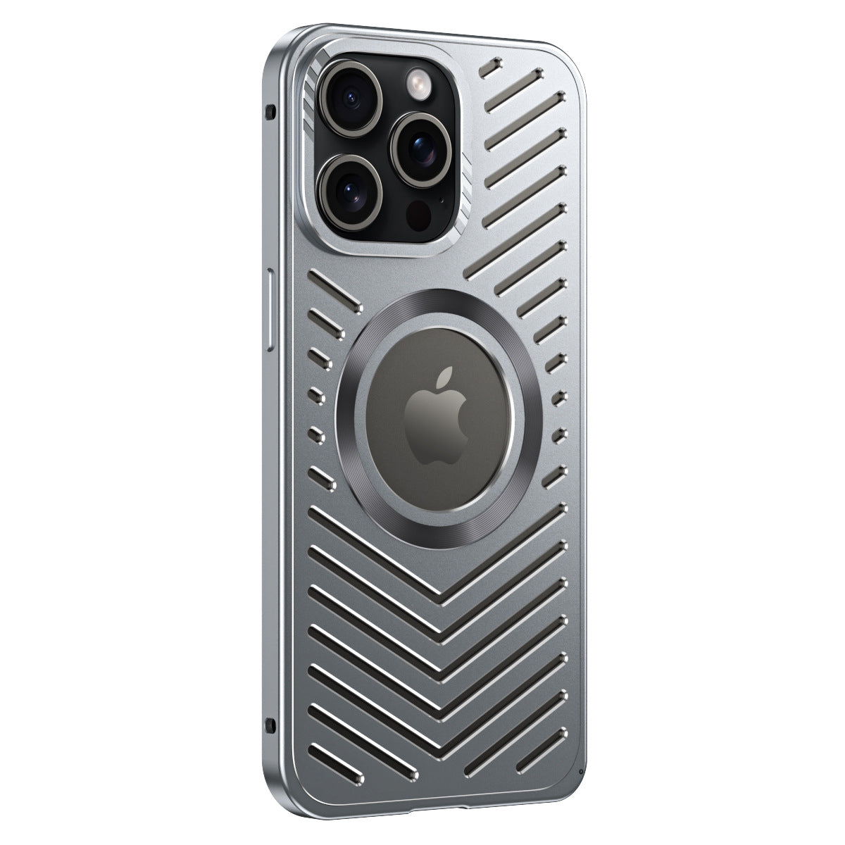 Titanium all-metal magnetic hollow phone case for iphone series